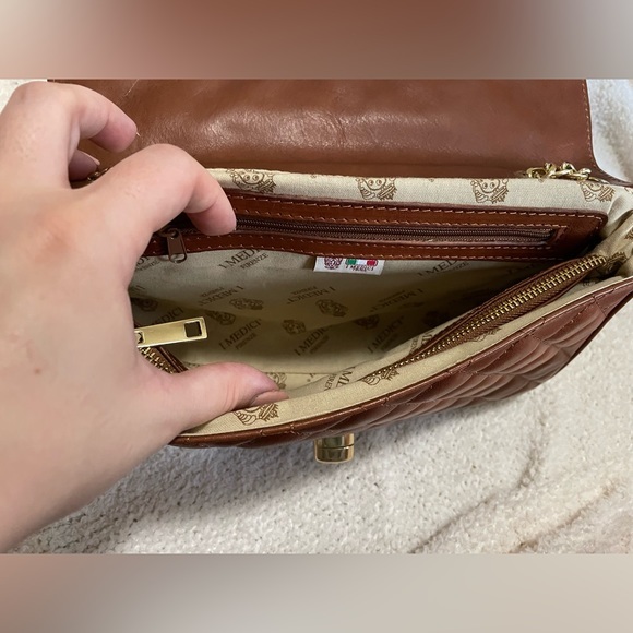 NWT I Medici Firenze Italian‎ Leather Quilted Purse in Rich Chocolate - Picture 10 of 14